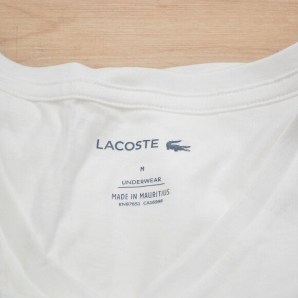 Lacoste Men's 3pc White Undershirt V-Neck - Picture 2 of 4